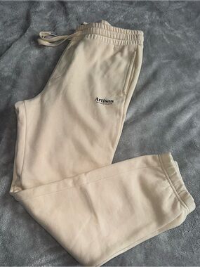 Artisan Neutral Cream Joggers with Logo